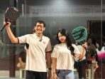 Aubry dan Perwakilan PBPI Pusat, Okky Yonda saat membuka secara resmi pertandingan Aubry Padel Open 2026 Samarinda (Foto : Fdy)